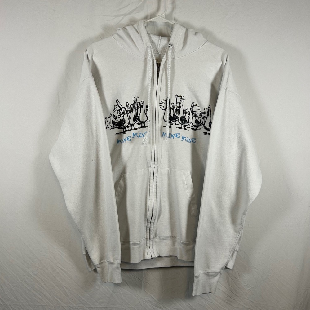 Disney Parks Finding Nemo Seagulls Mine Mine Mine Zip Hoodie White Large Hanes